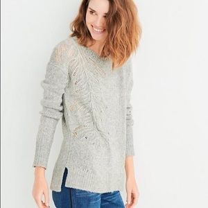Lucky Brand Leaf Pointelle Stitch Sweater Tunic